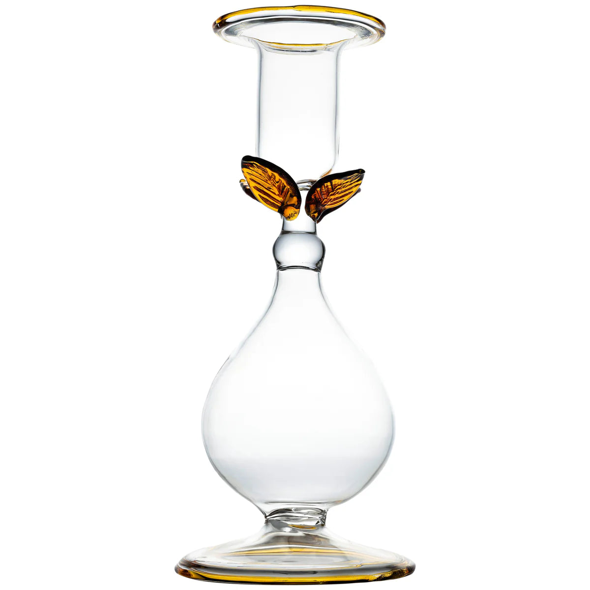 Amber Flower Candle Stick Holder