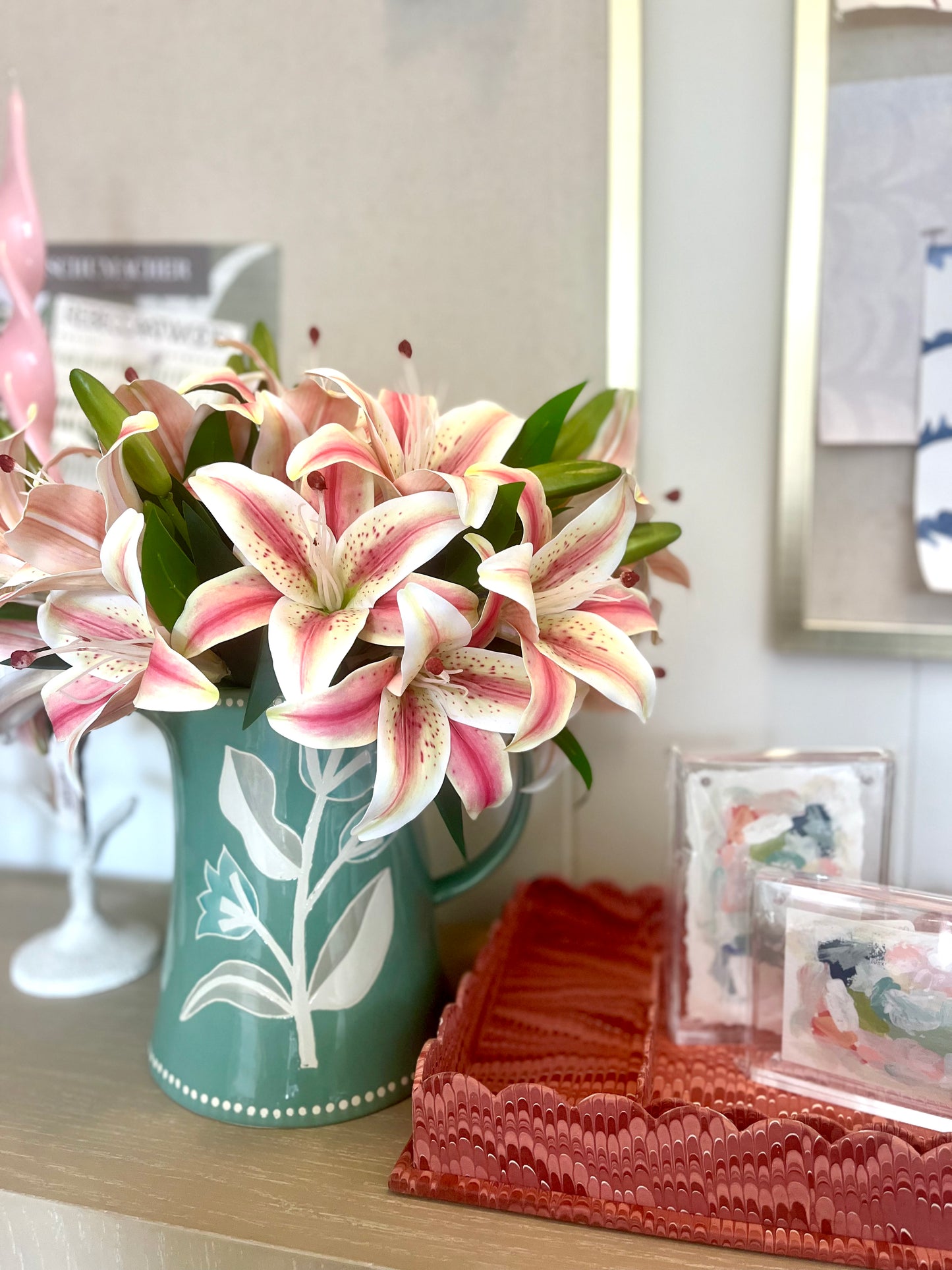Lily Spray- Mauve Cream