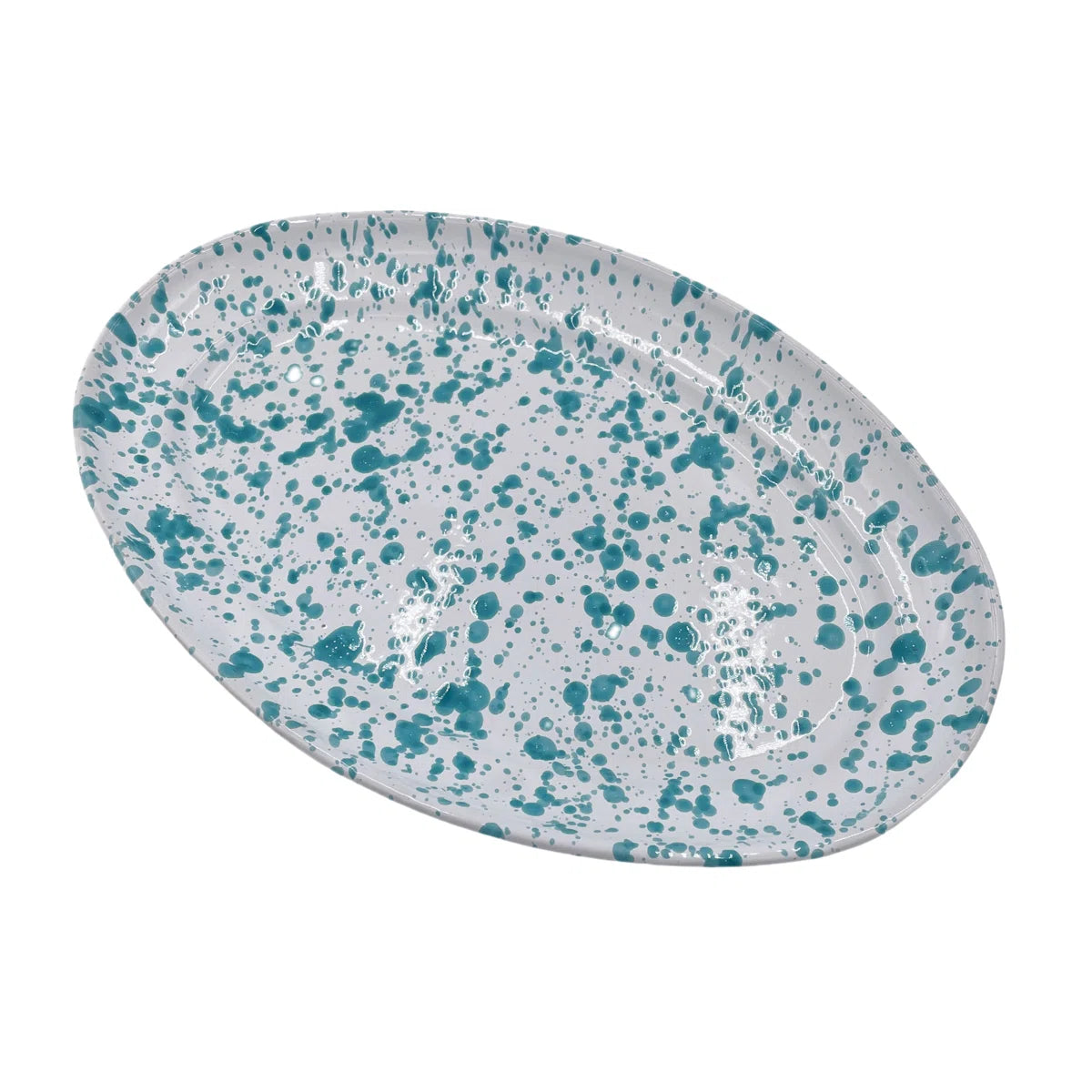 Turquoise Oval Splatter Platter