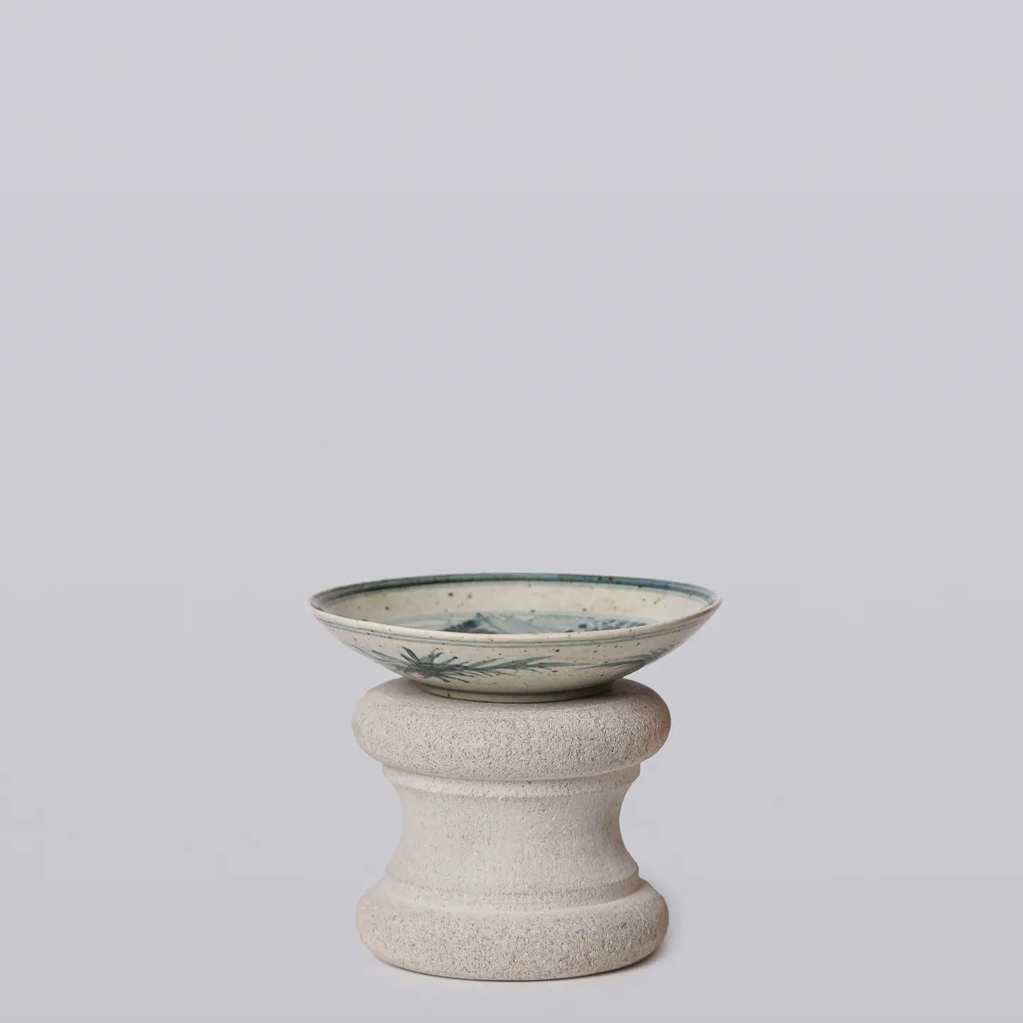 Small Blue and White Dancing Crane Dish