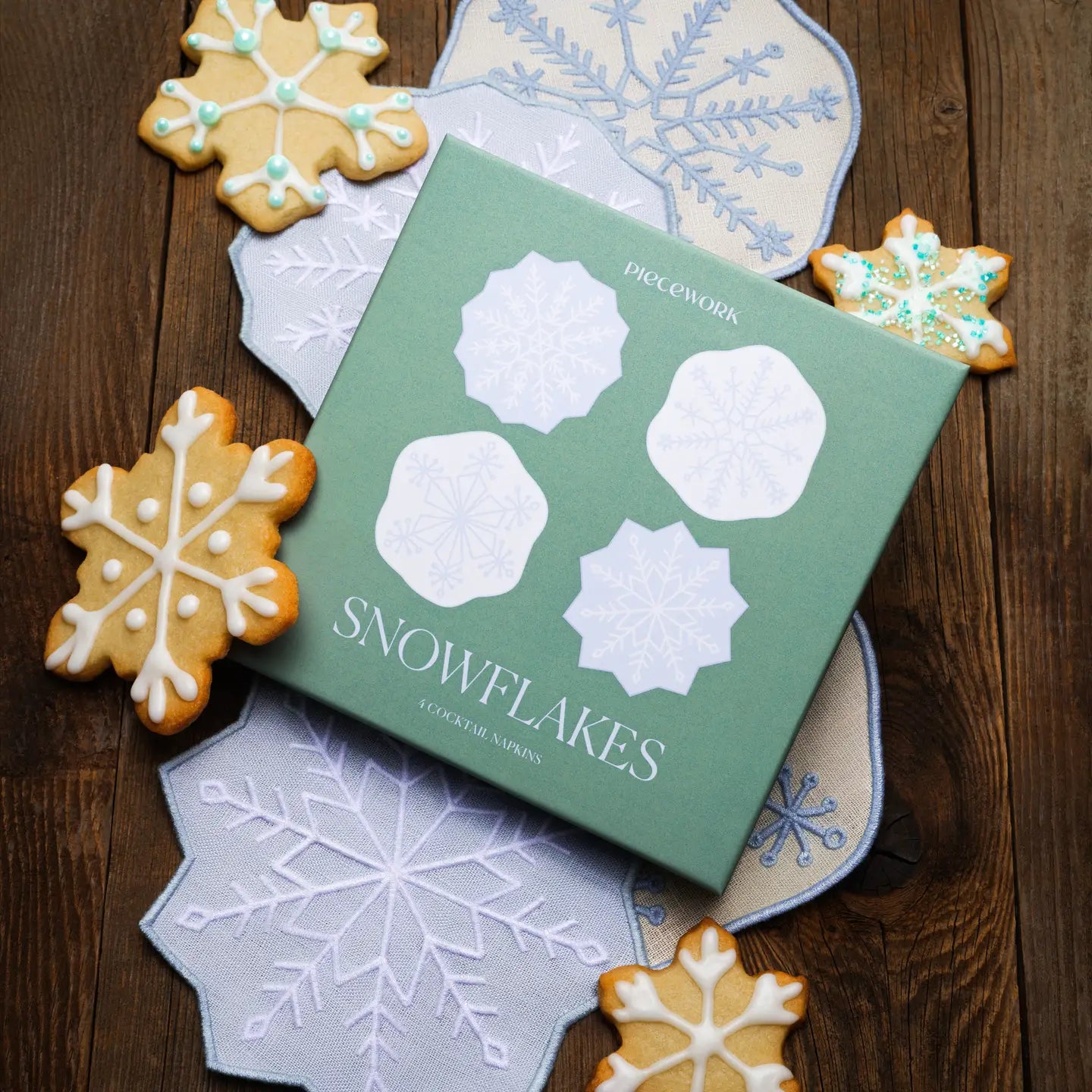 Snowflake Cocktail Napkin Set/4