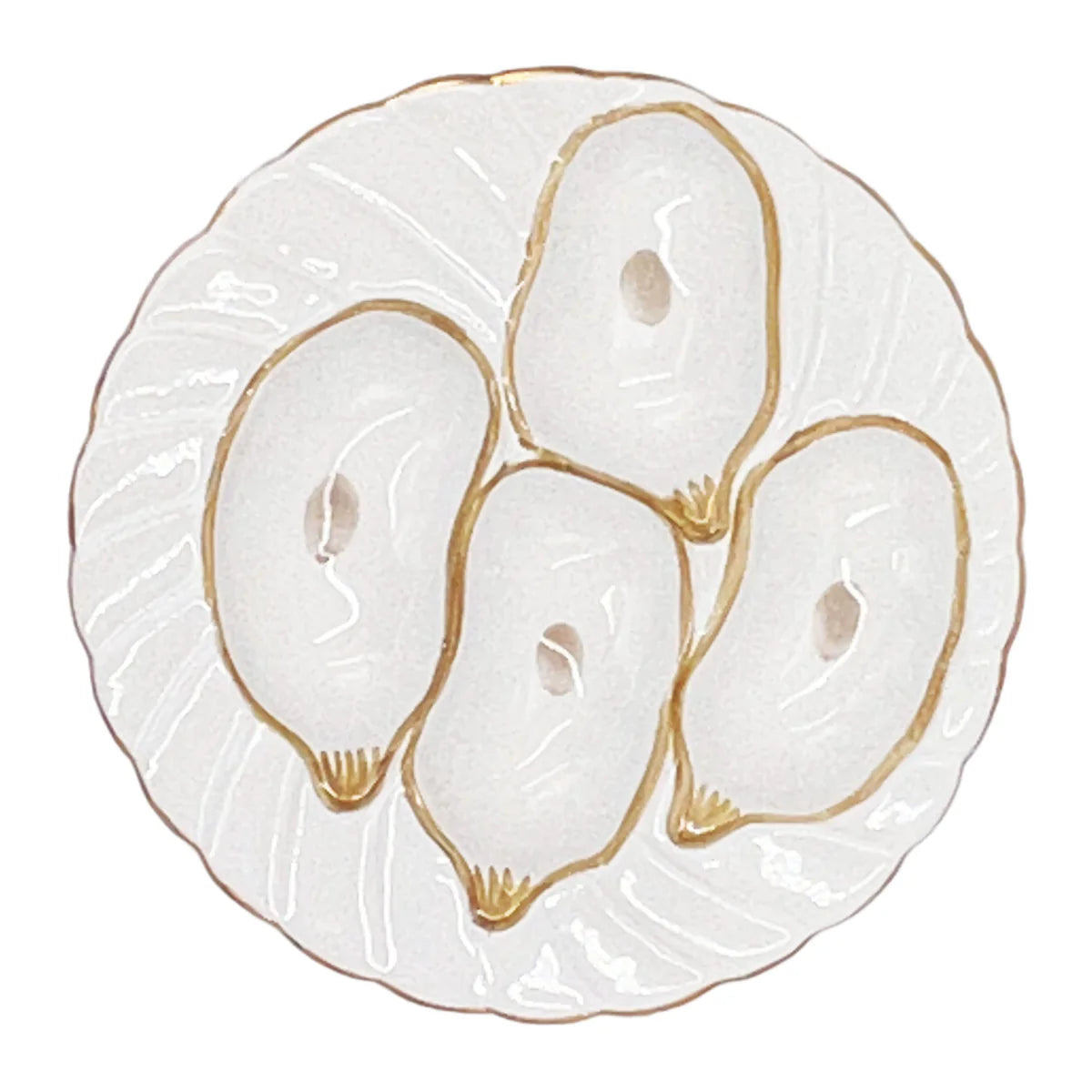 White and Gold Oyster Plate