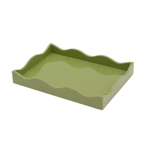 Wavy Green Lacquer Tray