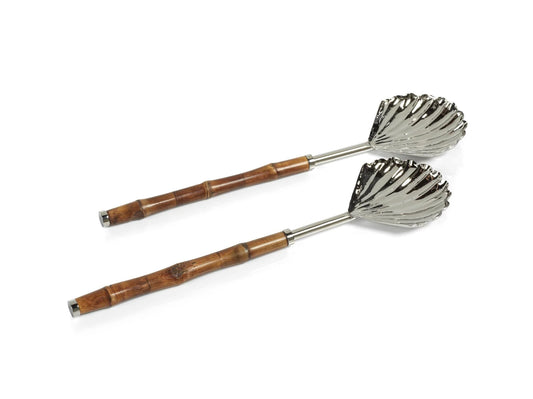 Bamboo and Nickel Serving Set