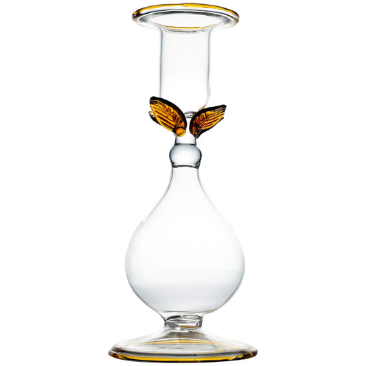 Amber Flower Candle Stick Holder