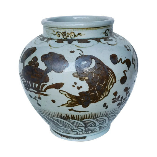 Brown Fish Open Jar