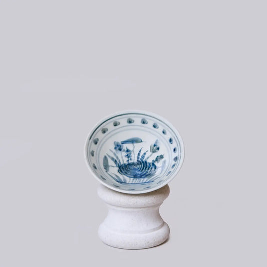 Small Blue and White Lotus Bowl