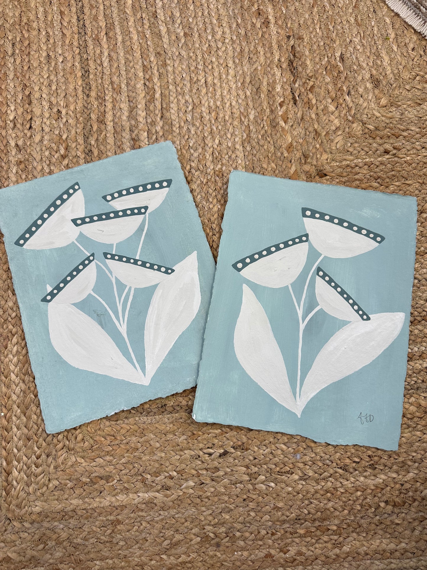 Dotty Botanicals -Celadon (Pair)