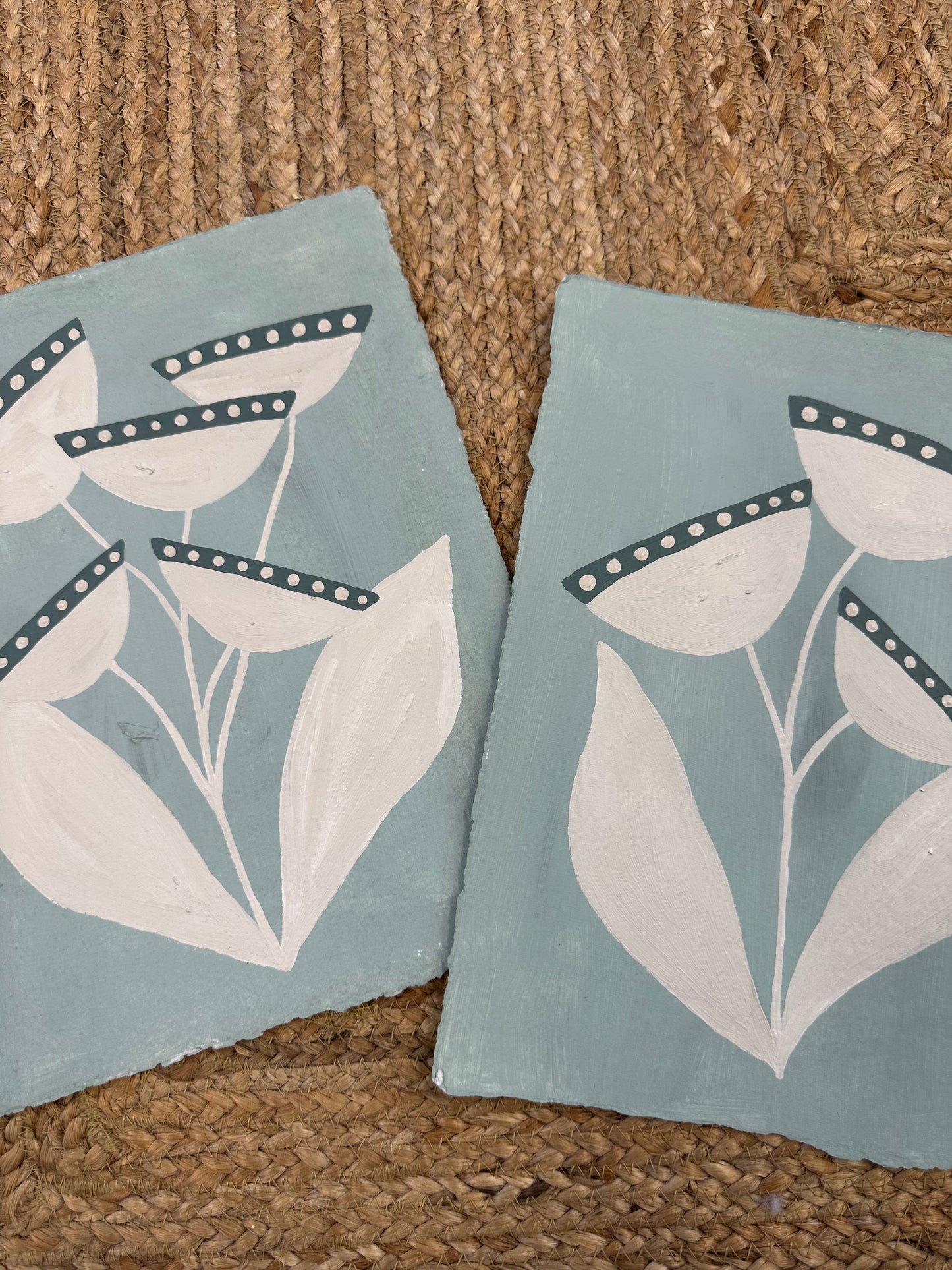 Dotty Botanicals -Celadon (Pair)