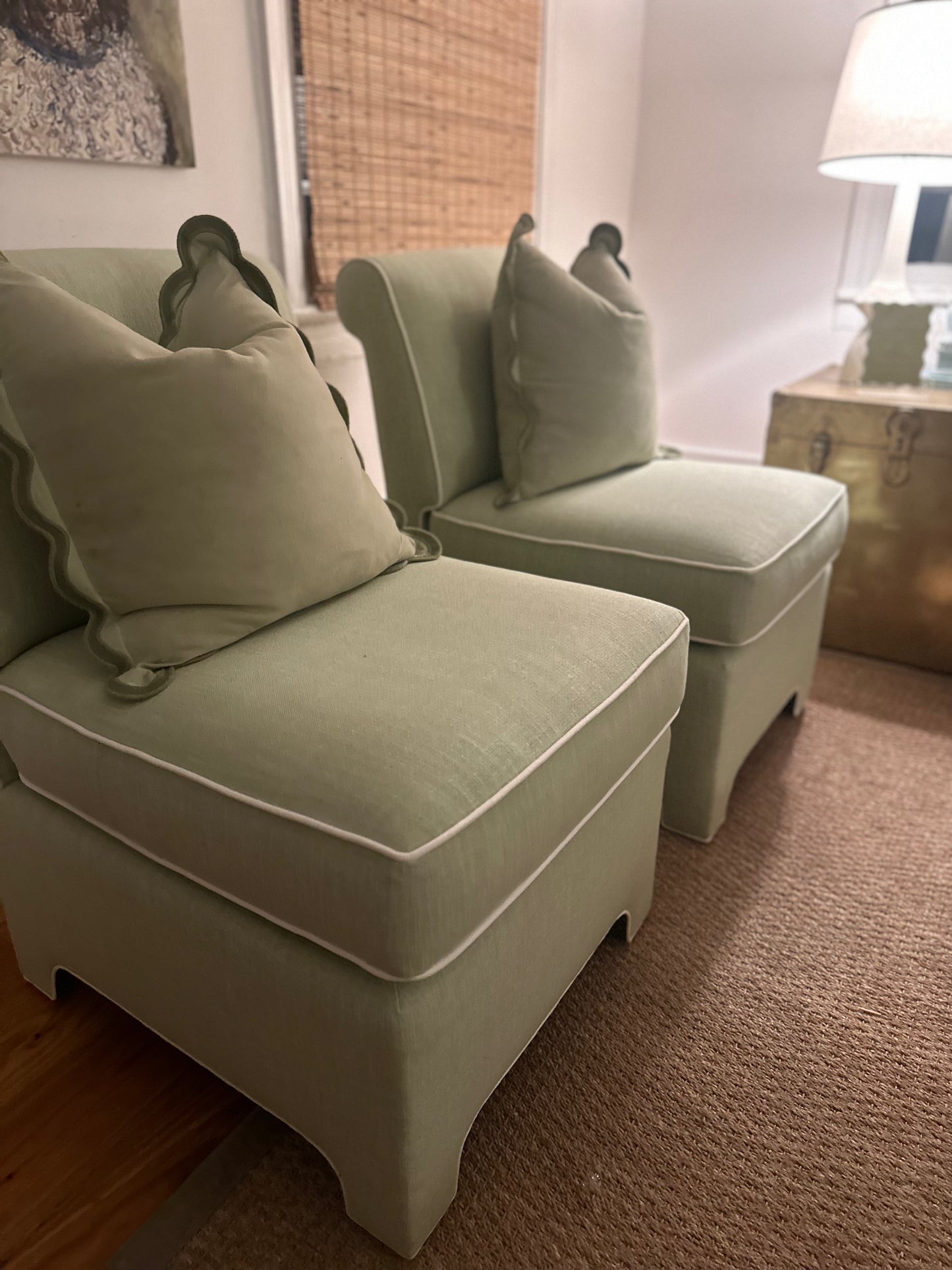 Pale Green Slipper Chairs