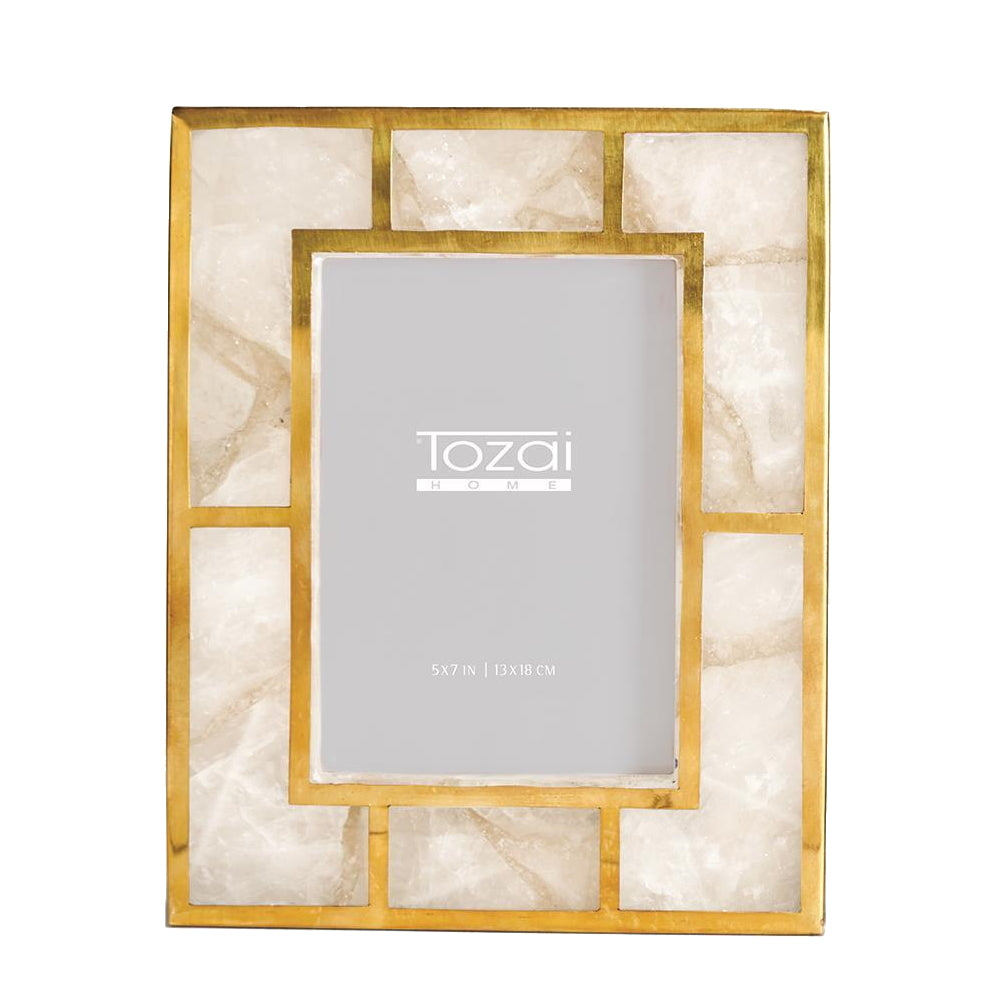 White Quartz Photo Frame Set