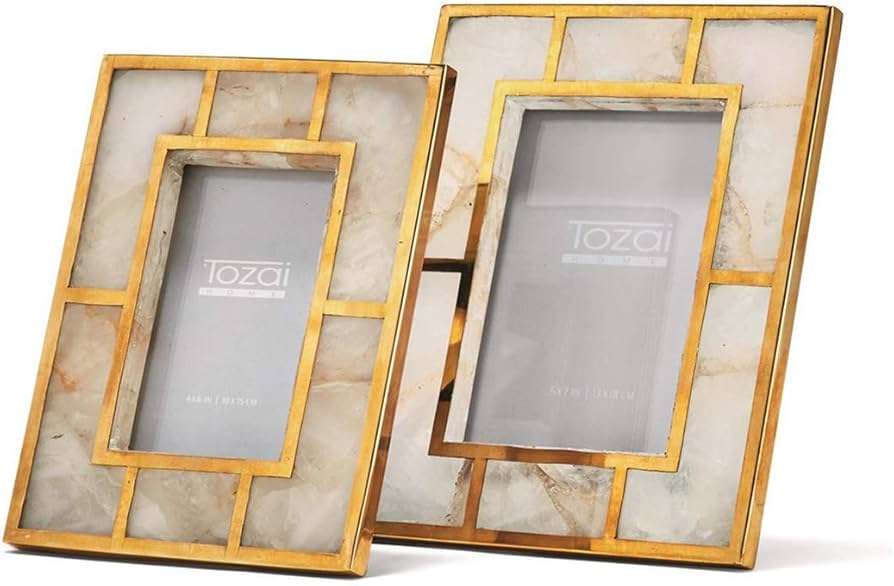 White Quartz Photo Frame Set