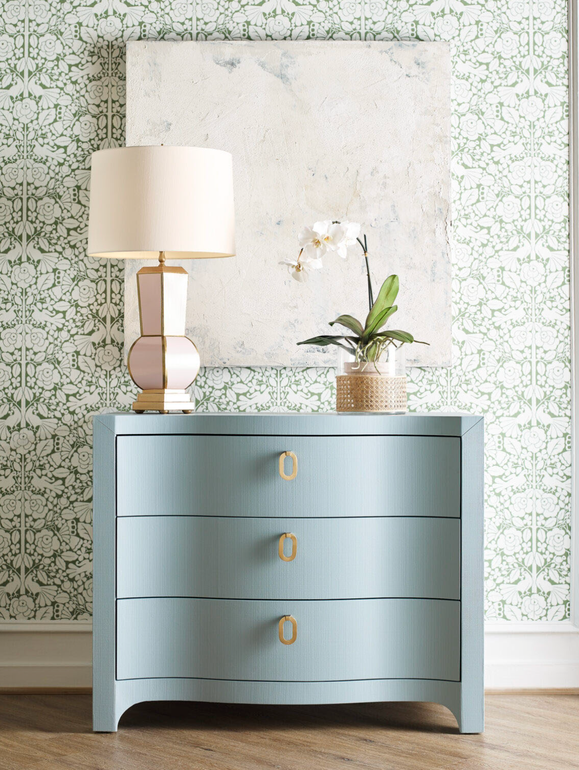 Ocean Blue Linen Curved Chest