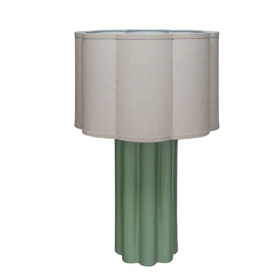 Sea Foam Scalloped Lamp