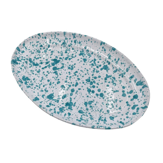 Turquoise Oval Splatter Platter