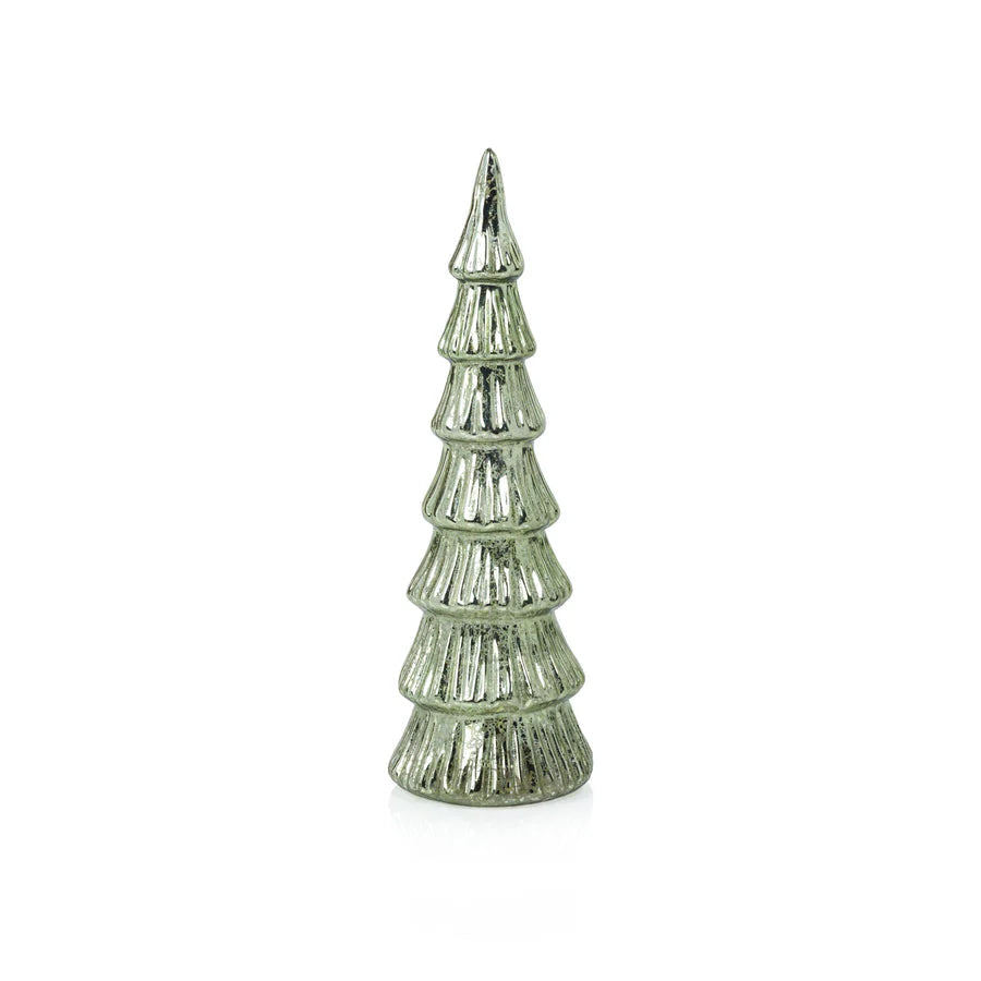 Green Glass LED Trees