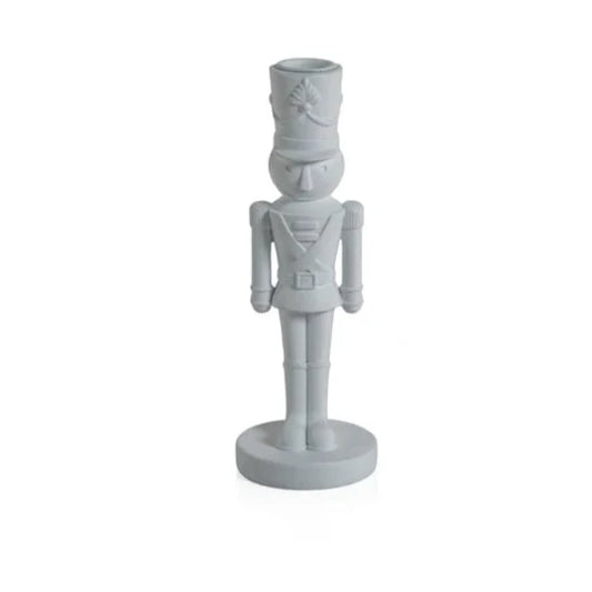 White Nutcracker Candle Holder