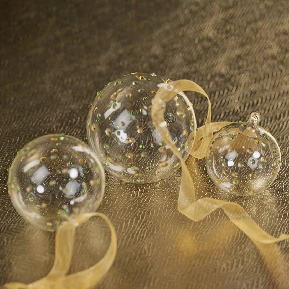 Clear Ornament with Glass Dots