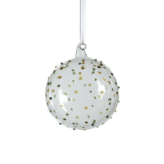 Clear Ornament with Glass Dots