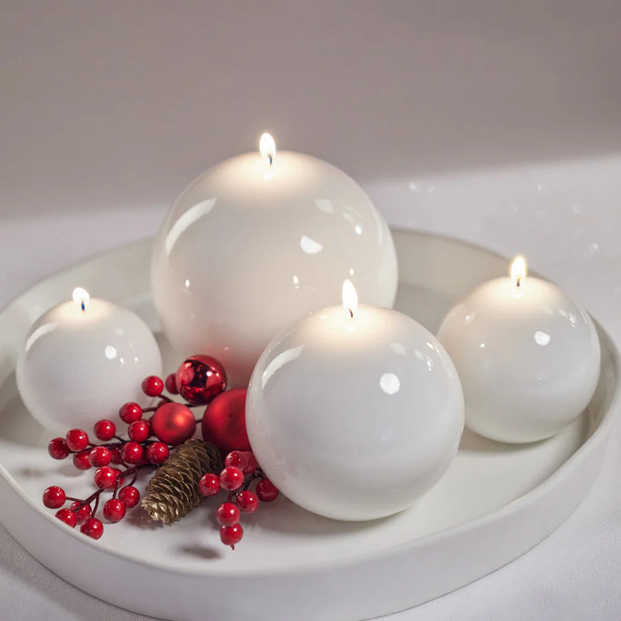 White Lacquer Ball Candle