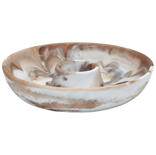 Brown Swirl Resin Chip and Dip Tray