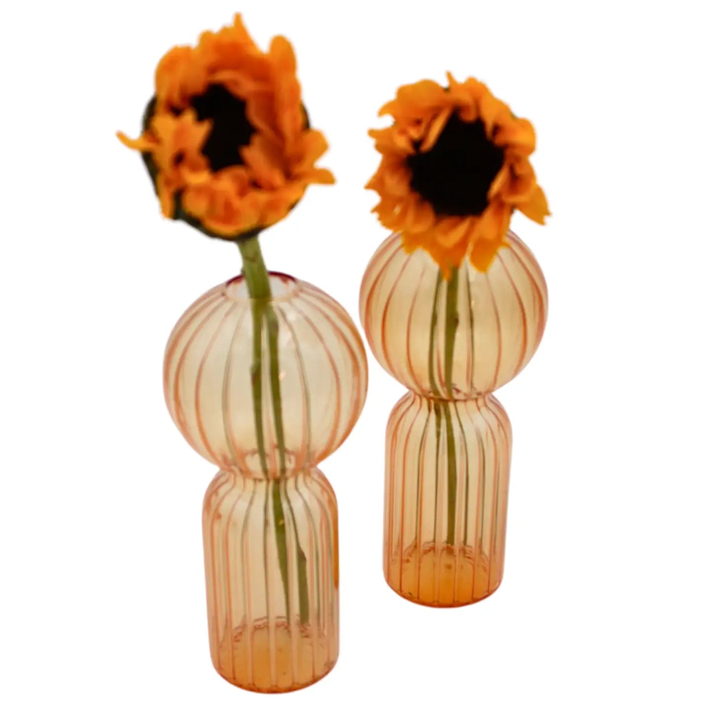 Apricot Ribbed Vase