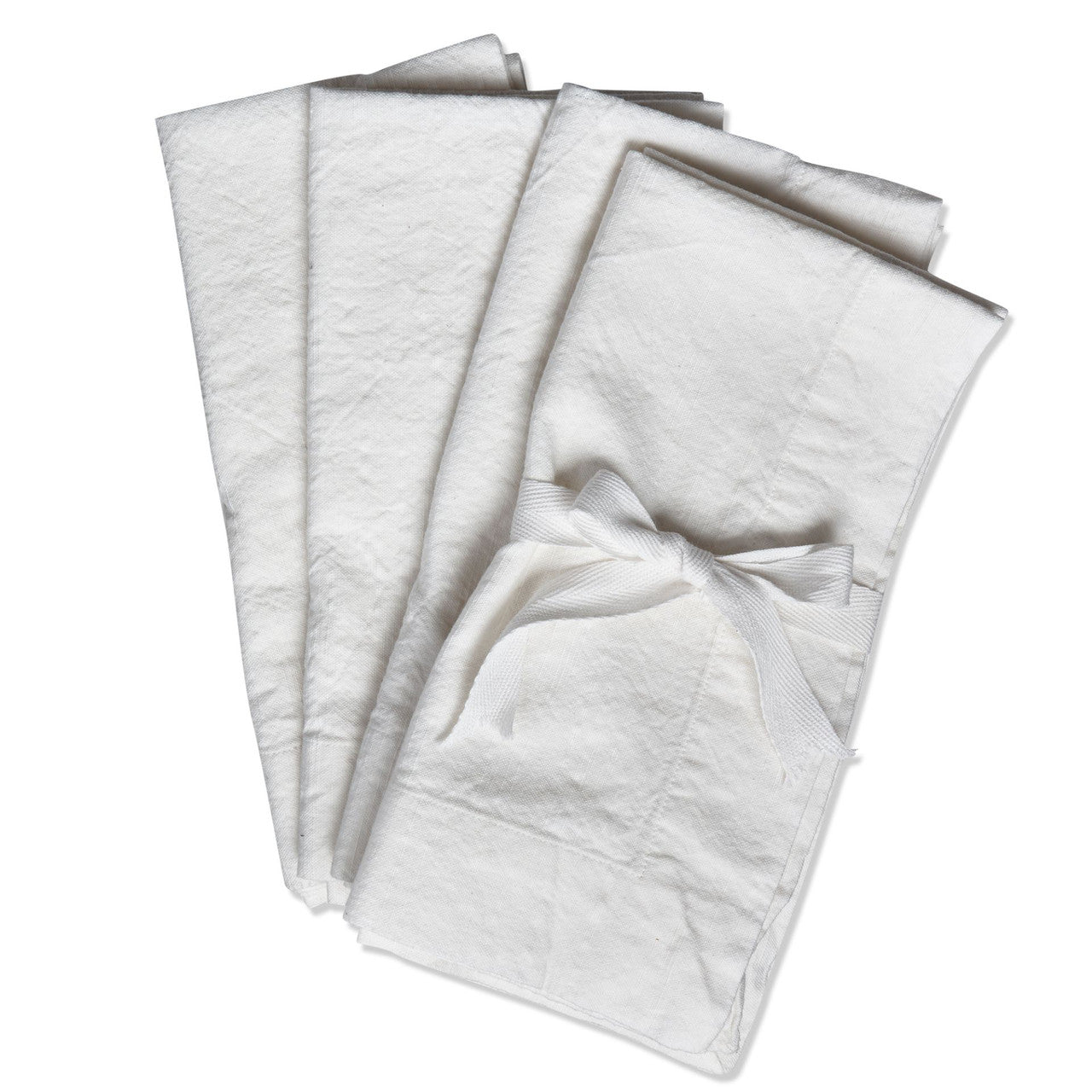 White Slub Napkin Set/4