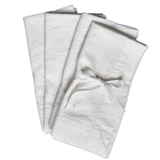 White Slub Napkin Set/4