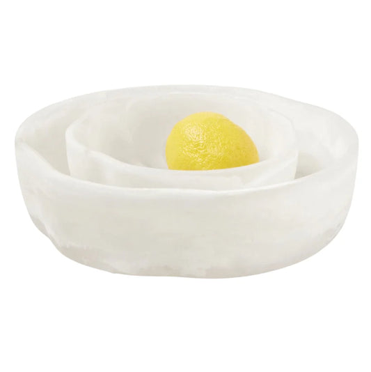 White Swirl Serving Bowls- Set of 2